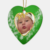 Baby's Foto Keepasjeskerstversiering Keramisch Ornament (Links)