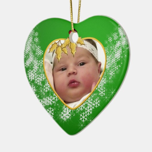 Baby's Foto Keepasjeskerstversiering Keramisch Ornament (Links)