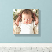 Baby's foto personaliseren canvas afdruk (Insitu (Houten vloer))