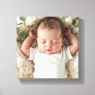 Baby's foto personaliseren canvas afdruk
