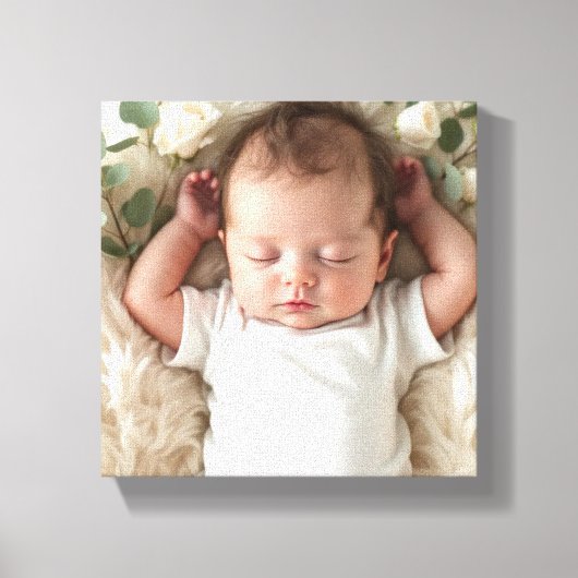 Baby's foto personaliseren canvas afdruk (Voorkant)