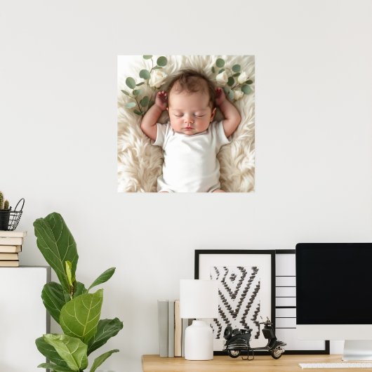 Baby's foto personaliseren poster (Thuiskantoor)