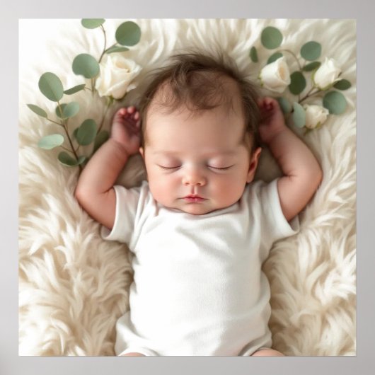 Baby's foto personaliseren poster (Voorkant)