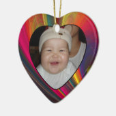 Babys Fotocadeautje Label & versiering Keramisch Ornament (Links)