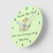 Baby's geboorte Memento met Baby Giraffe Ronde Klok (Hoek)