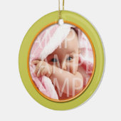 Baby's geboorterecord kerstversiering. limoen keramisch ornament (Links)