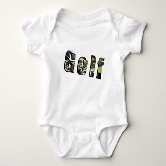 Baby's Golf Logo gemaakt van clubs jumpsuit, Romper (Voorkant)