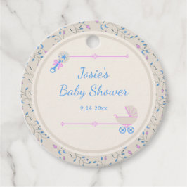 Baby's Grace Blauw en Roze Baby shower Bedankjes Labels