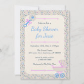 Baby's Grace Blauw en Roze Baby shower Kaart (Voorkant)