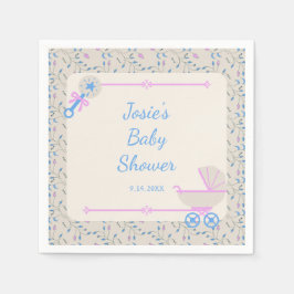 Baby's Grace Blauw en Roze Baby shower Servet