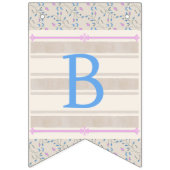 Baby's Grace Blauw en Roze Gestreept Baby shower Vlaggetjes (Tweede vlag)