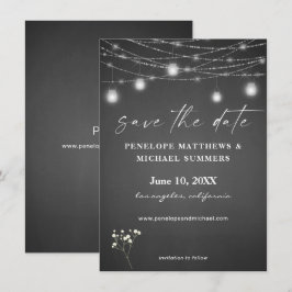 Baby's grote grijze karton sparen de datum save the date