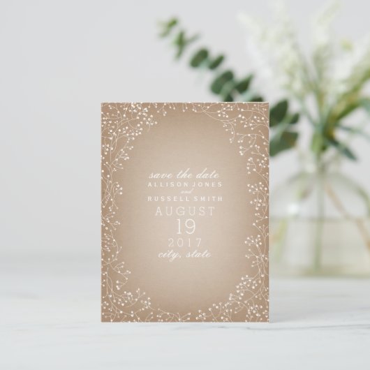 Baby's grote voorraad geïnspireerd om de datum op  aankondigingskaart (Staand voorkant)