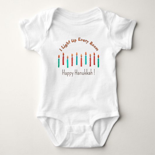 Baby's Happy Chanoeka Kaarsen Schattige Grappige B Romper (Voorkant)