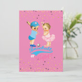 Baby's honkbal of ballet Geslacht onthullen Kaart (Staand voorkant)