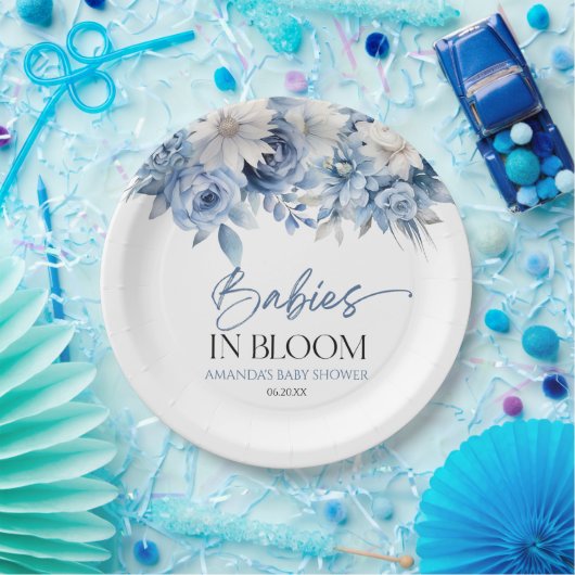 Baby's in bloei bloementweeling multiples Baby sho Papieren Bordje (Feest)
