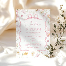 Baby's in bloei Pink Bow Twin meisjes baby shower Kaart