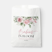 Baby's in bloei roze roos bloementweeling Baby sho Bedankzakje (Voorkant)