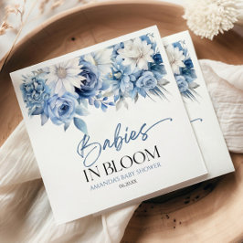 Baby's in bloei stoffig blauw bloemig Baby shower Servet