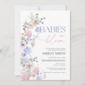 Baby's in bloei uitnodiging | tweelingziel Baby sh (Voorkant)