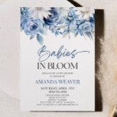 Baby's in bloesem blauw bloemenmultiples Baby show Kaart