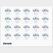 Baby's in bloesem blauw bloemenmultiples Baby show Ronde Sticker (Vel)