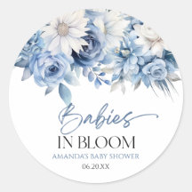 Baby's in bloesem blauw bloemenmultiples Baby show