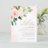 Baby's in Bloesem Blush Roze Twins Baby shower Kaart (Staand voorkant)