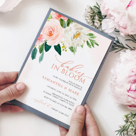 Baby's in Bloesem Blush Roze Twins Baby shower Kaart