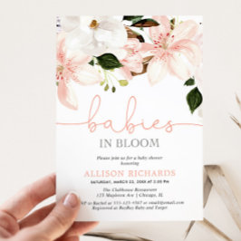 Baby's in Bloom liegen twee meisjes baby shower Kaart