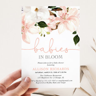 Baby's in Bloom liegen twee meisjes baby shower Kaart