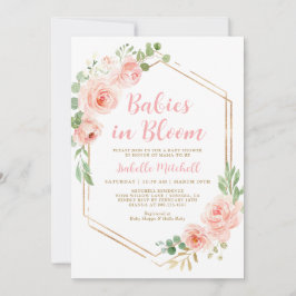 Baby's in Bloom Twins Baby shower Invitation Kaart