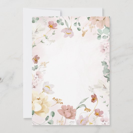 Baby's in Bloom Wildflower Twins Baby shower Kaart (Achterkant)