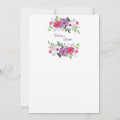 Baby's in het Baby shower Bloom Paarse roze bloeme Kaart (Achterkant)