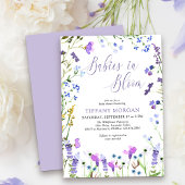 Baby's in het Paarse bloem-Baby shower met tweelin Kaart