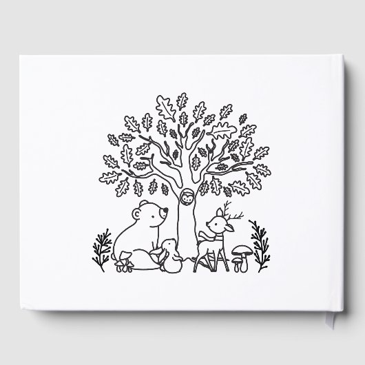 Baby's Journey Blue Woodland Animals Baby shower Gastenboek (Achterkant)