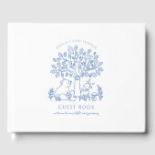 Baby's Journey Blue Woodland Animals Baby shower Gastenboek (Voorkant)
