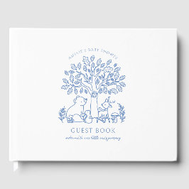 Baby's Journey Blue Woodland Animals Baby shower Gastenboek