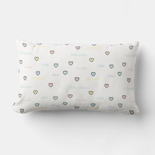 Baby's kamer kussen met kleine pastel harten HAMby (Voorkant)