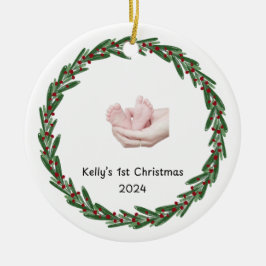 Baby's (Kelly's) 1st Christmas Custom Babies Naam Keramisch Ornament