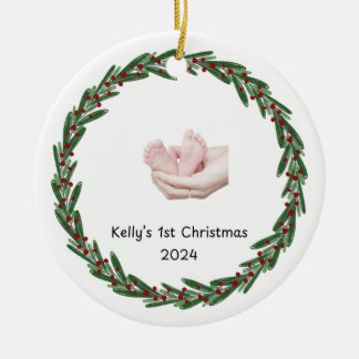 Baby's (Kelly's) 1st Christmas Custom Babies Naam Keramisch Ornament