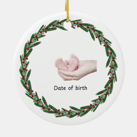 Baby's (Kelly's) 1st Christmas Custom Babies Naam Keramisch Ornament (Achterkant)