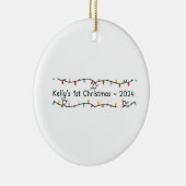 Baby's (Kelly's) 1st Christmas Custom Baby's Naam Keramisch Ornament (Rechts)
