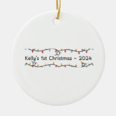 Baby's (Kelly's) 1st Christmas Custom Baby's Naam Keramisch Ornament (Voorkant)