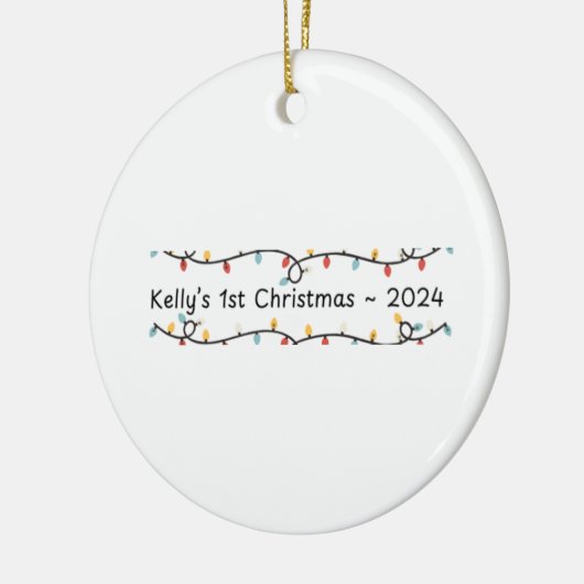 Baby's (Kelly's) 1st Christmas Custom Baby's Naam Keramisch Ornament (Links)