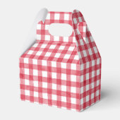 Baby's Kers Eerste Rode Gingham Verjaardag Bedankdoosjes (Achterkant)