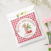 Baby's Kers Eerste Rode Gingham Verjaardag Bedankzakje (Gezegeld)