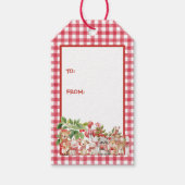 Baby's Kers Eerste Rode Gingham Verjaardag Cadeaulabel (Voorkant)