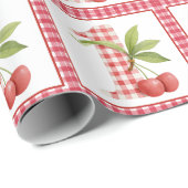Baby's Kers Eerste Rode Gingham Verjaardag Cadeaupapier (Rol Hoek)