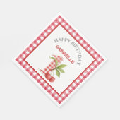 Baby's Kers Eerste Rode Gingham Verjaardag Servet (Hoek)